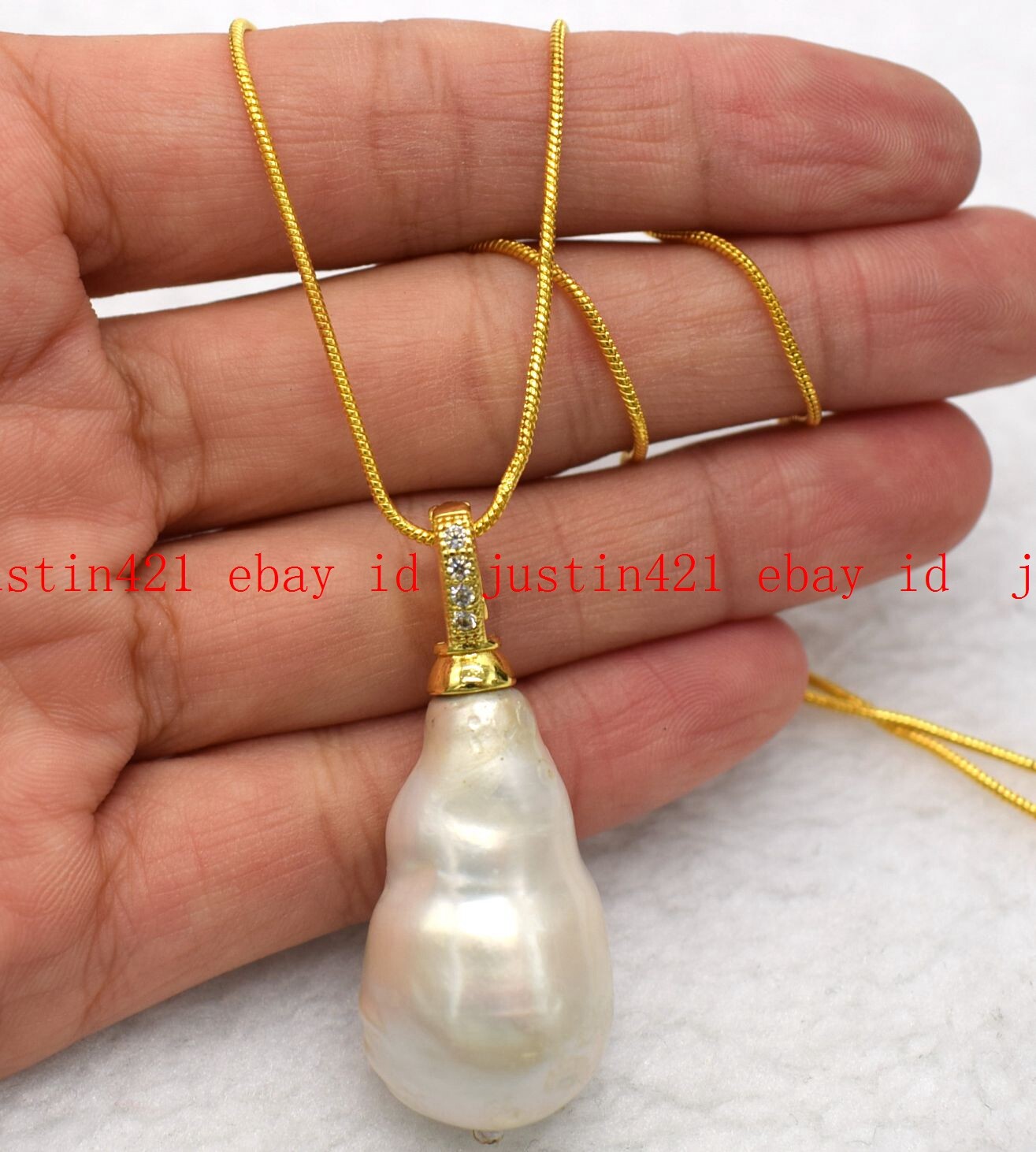 Huge 15x20mm Genuine Natural White Baroque Pearl Necklace Jewelry 16-24 in