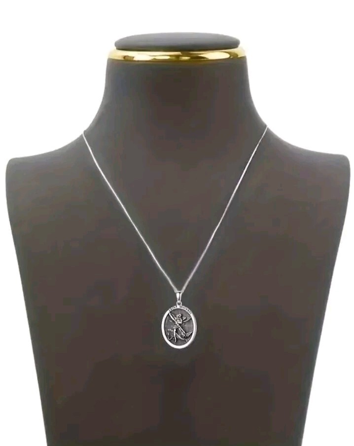 Cadena Acero Inoxidable Medalla Amuleto Protector Arcángel San Miguel Religión
