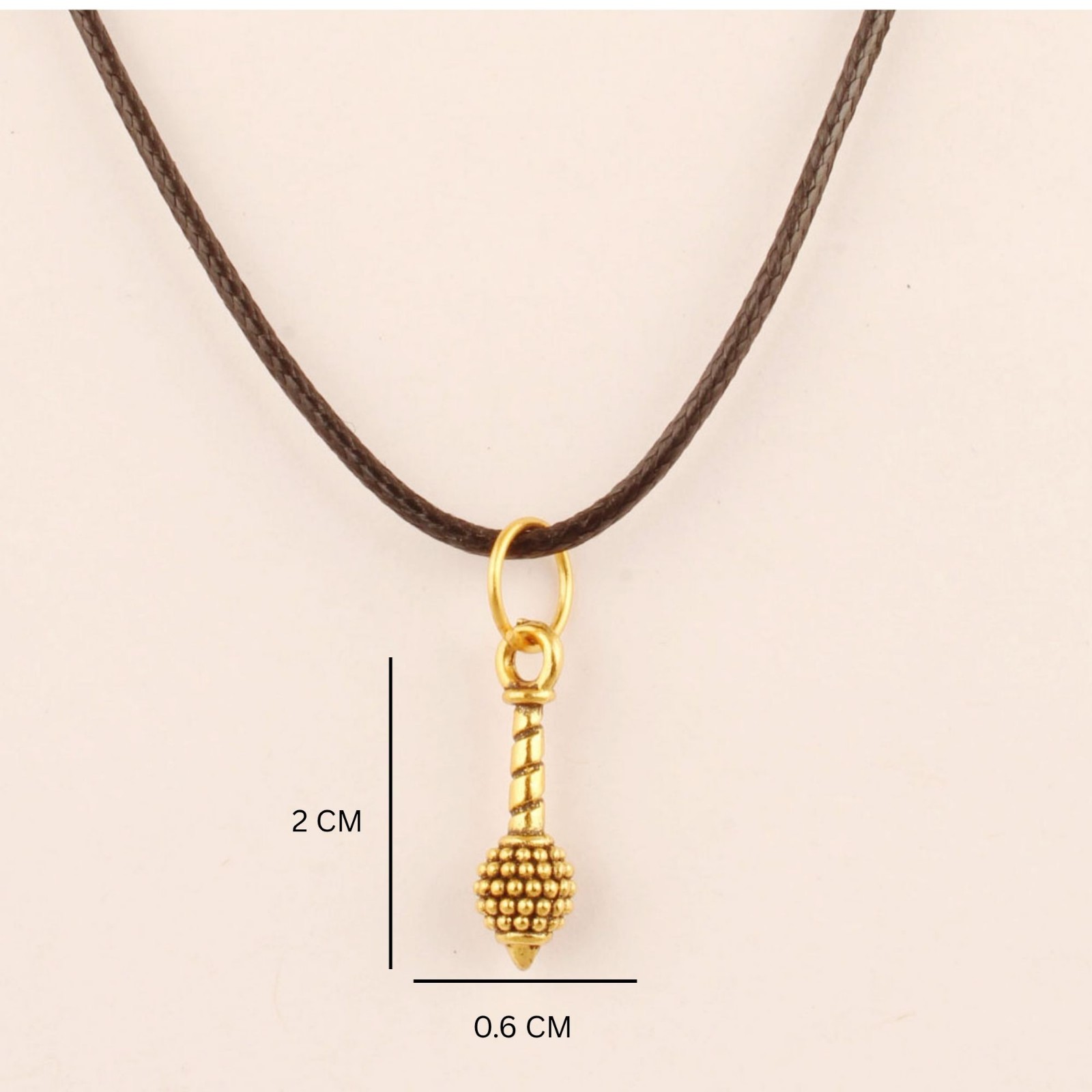 Hanuman Gada Pendant Necklace for Men & Women – Gold Tone Bajrangbali Gada