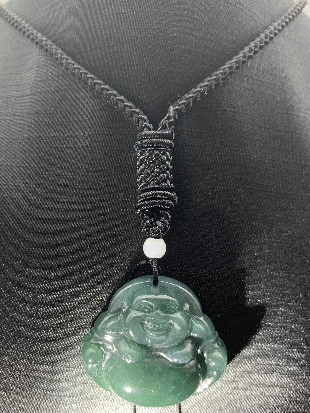 Video Certified Dark Green Natural A JADE JADEITE PENDANT Buddha God 418945 TS
