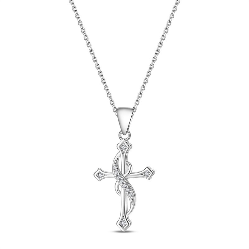 KUNSIR Sterling Silver Cross Necklace for Women – Cross Faith Pendant Necklaces