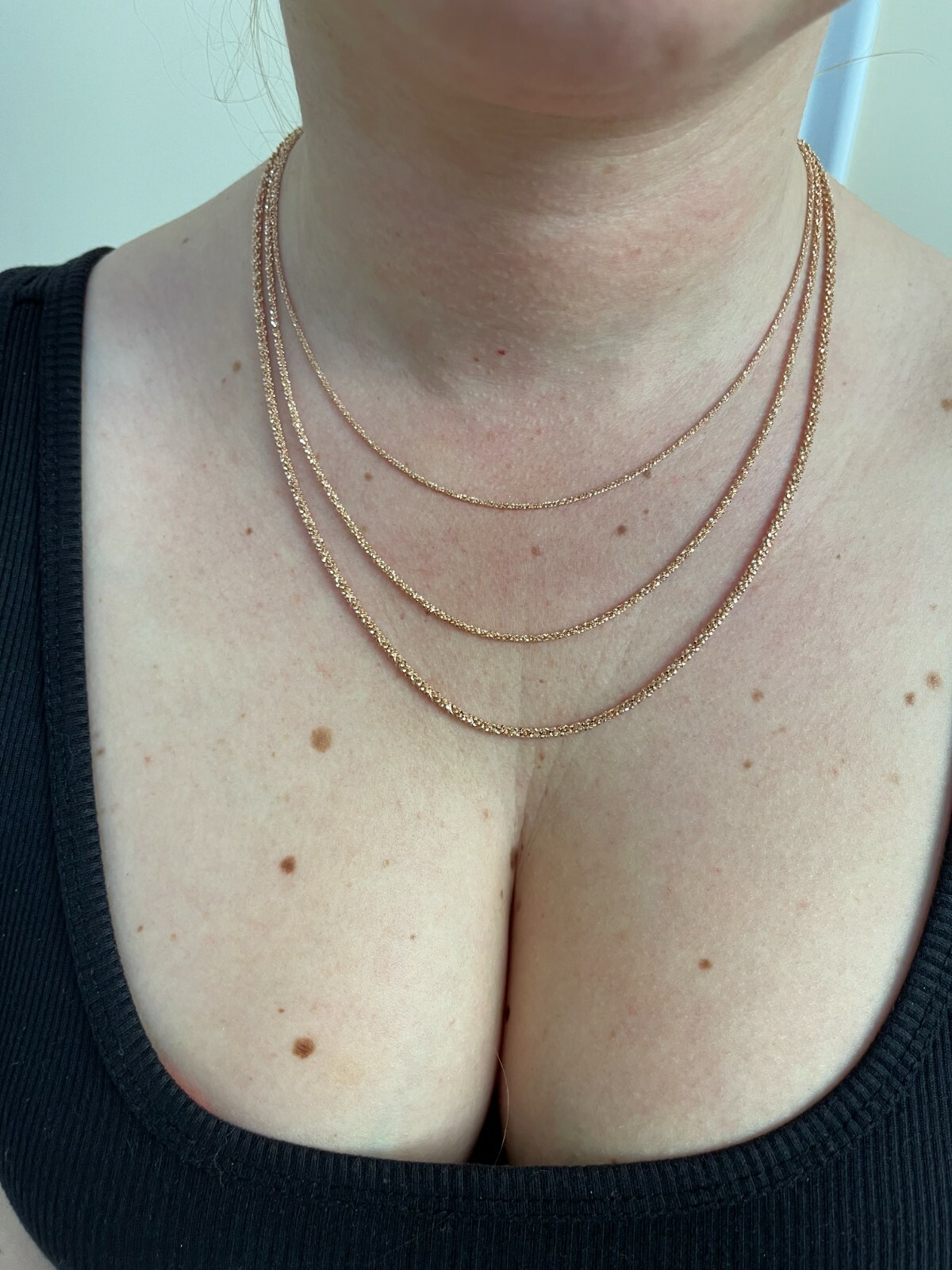 14k Rose Gold Plated Solid 925 Sterling Silver Sparkle Rope Chain Necklace Iced