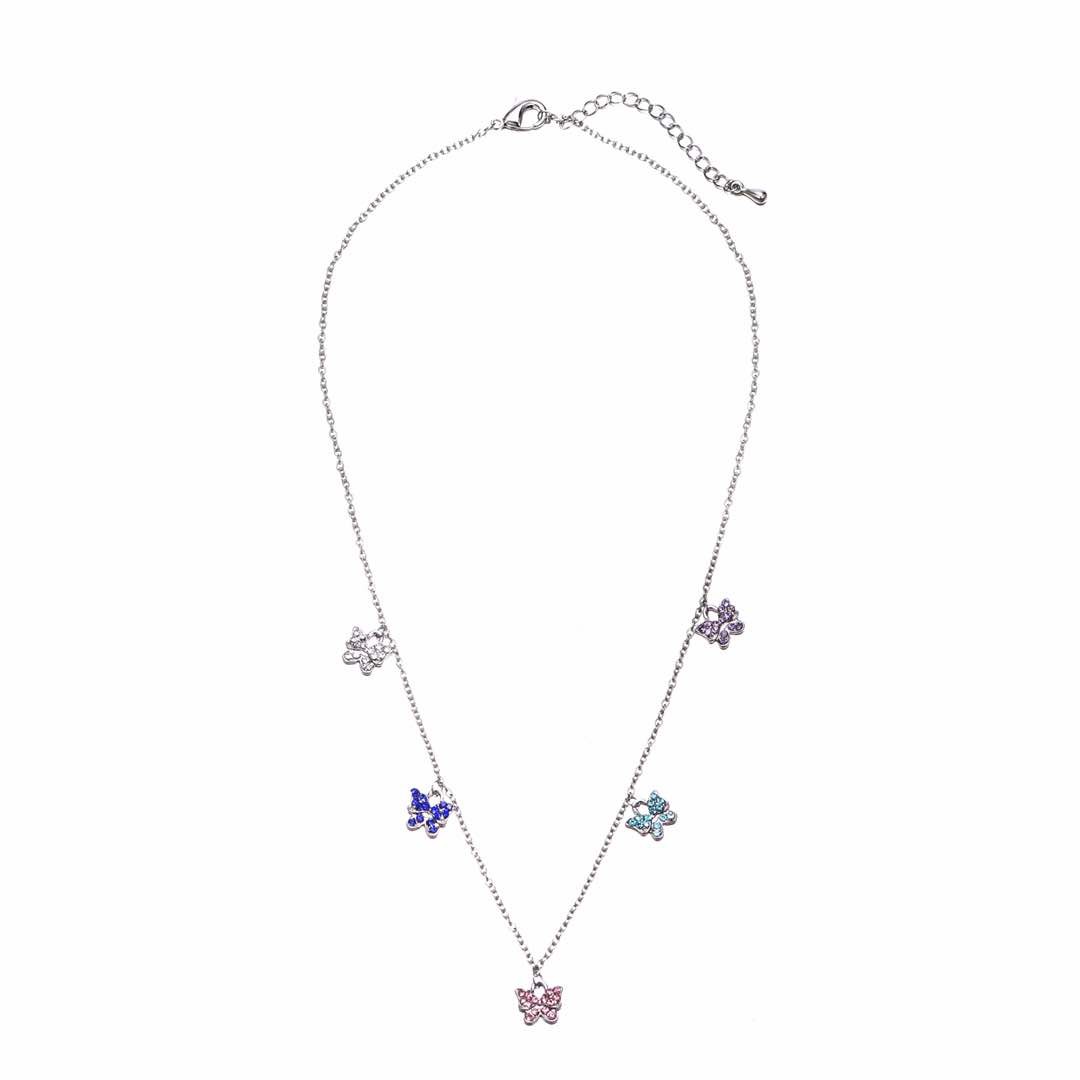Buyless Fashion Girls Necklace Pendant Jewelry Color Butterfly StaInless Steel