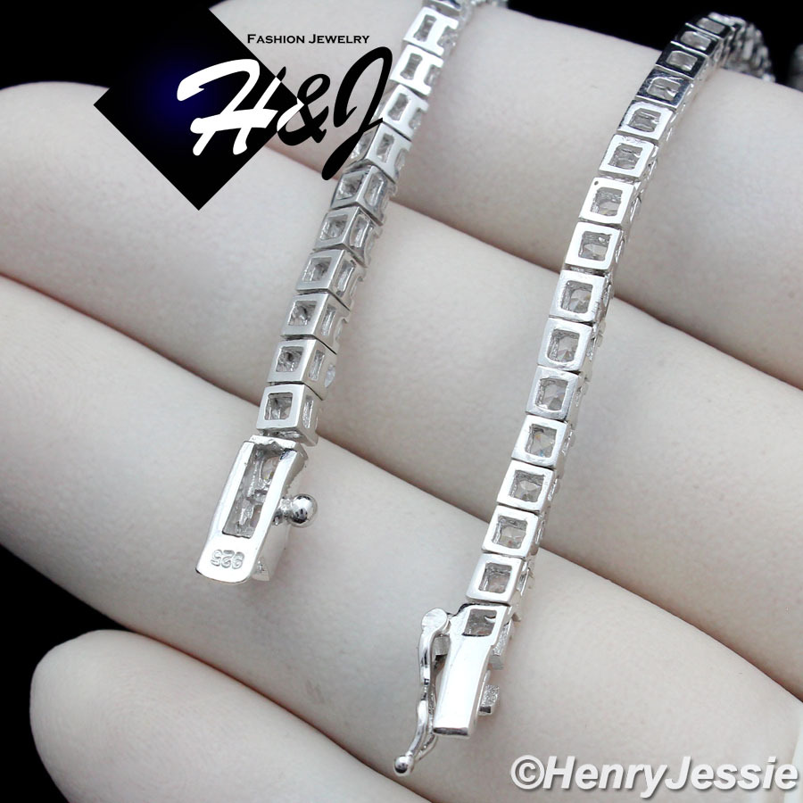 22″MEN SOLID 925 STERLING SILVER ICY BLING CZ 3MM 1 ROW TENNIS CHAIN NECKLACE*10
