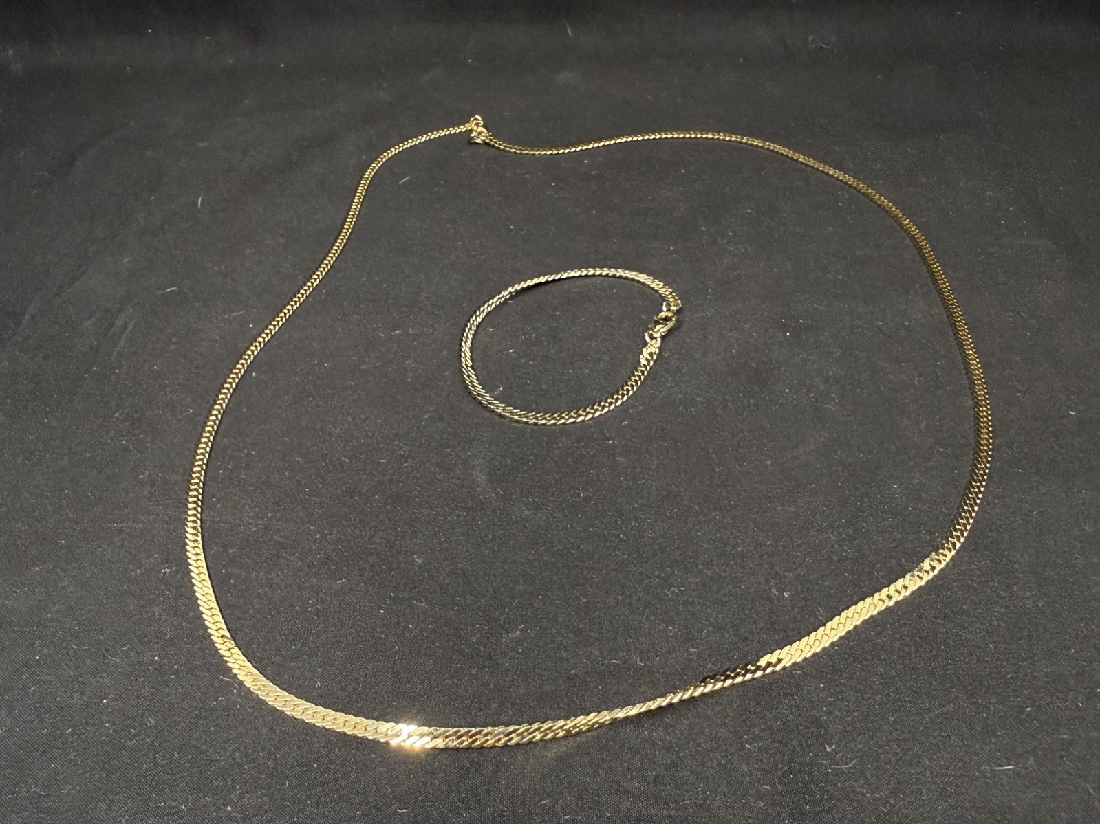 Stainless Steel Necklace 14in And Breacelet 3.5 inches With Elegant Leather Box