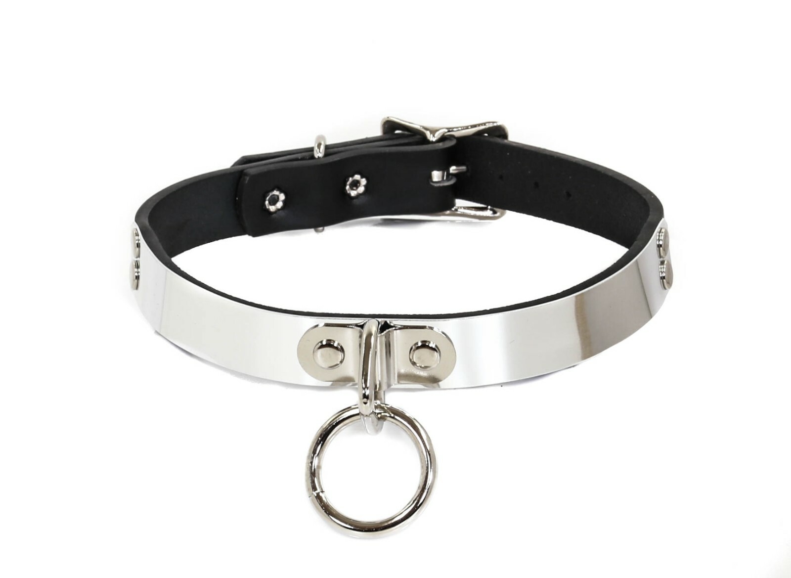 Funk Plus Original Metal Bondage Skinny Love Collar Genuine Leather Made In USA