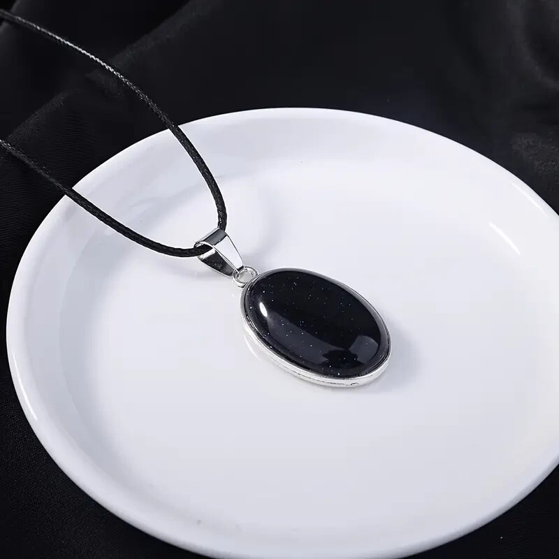 Beautiful Black Obsidian Pendant & 18″ Necklace FREE SHIPPING IN THE USA!