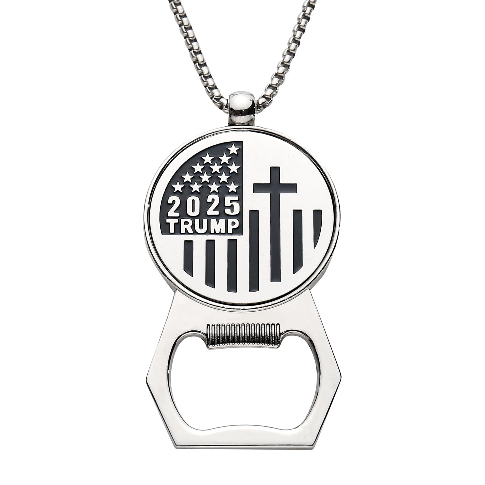 Stainless Steel Jewelry Set for Men Women, Christian Cross & USA Flag Pendant…