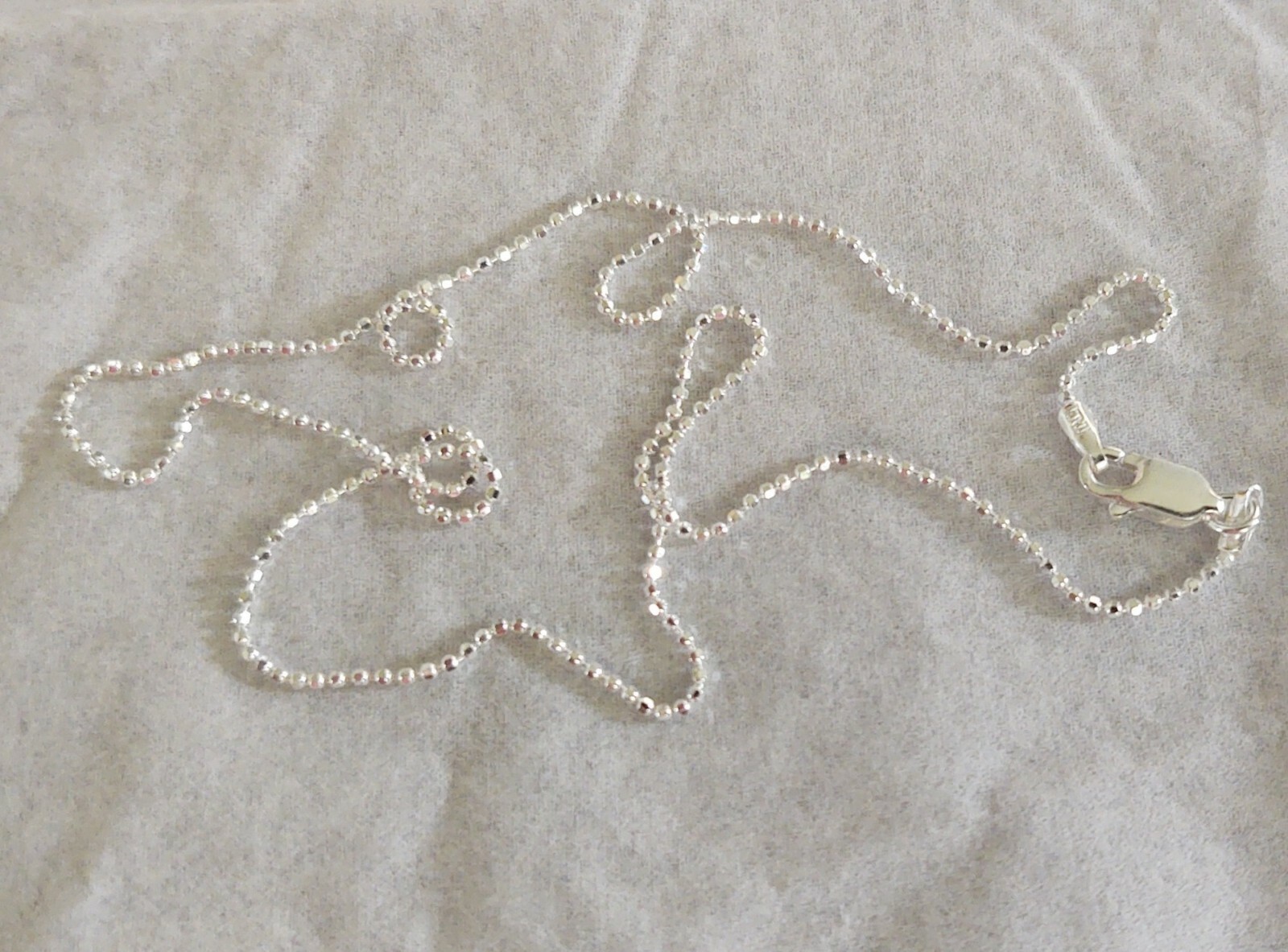 Diamond Cut Bead Necklace Chain (1.2mm) — Sterling Silver — Made in Italy [TR]