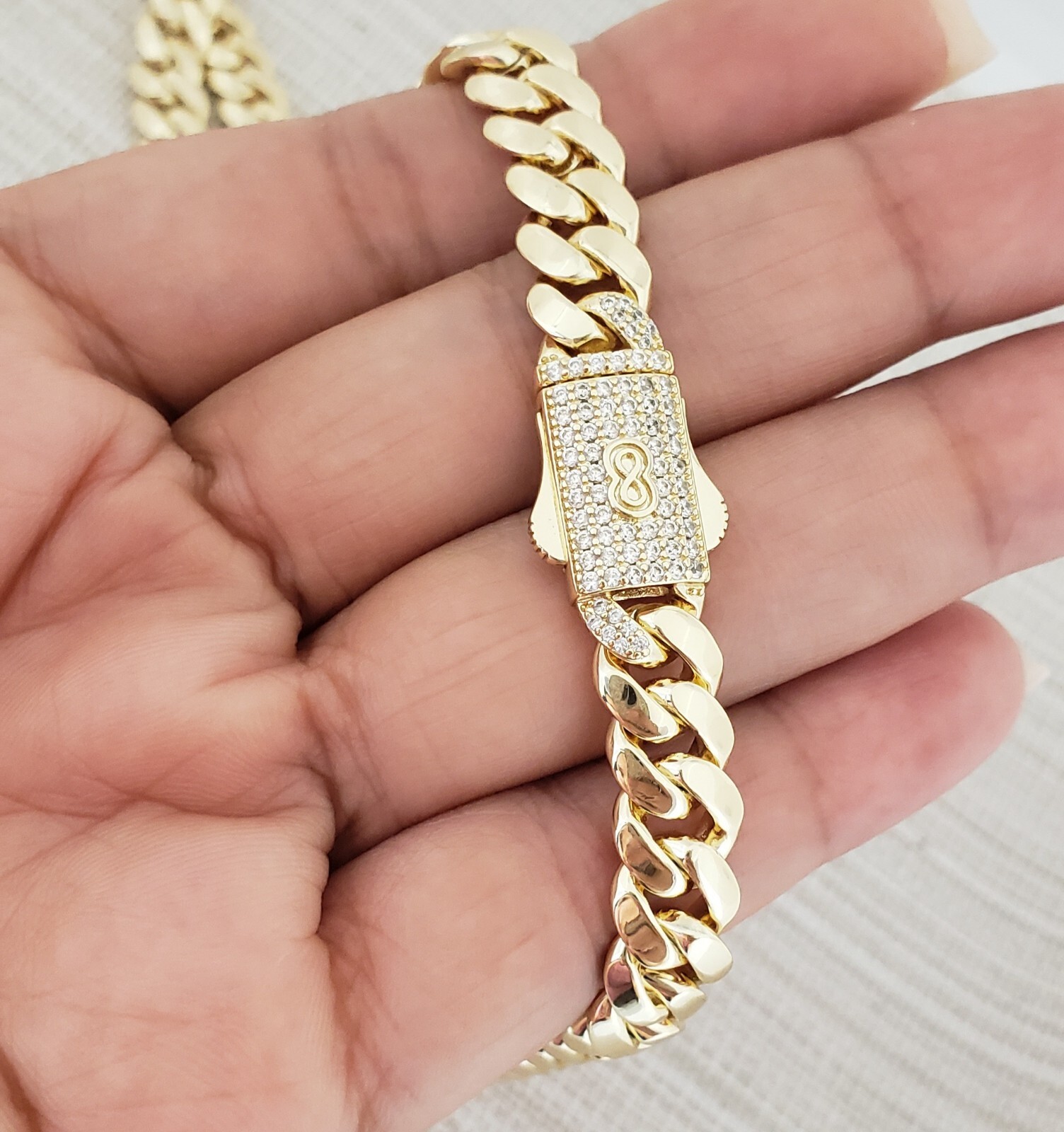 Men Women 14K Gold Plated Monaco Cuban Chain Necklace 18″
