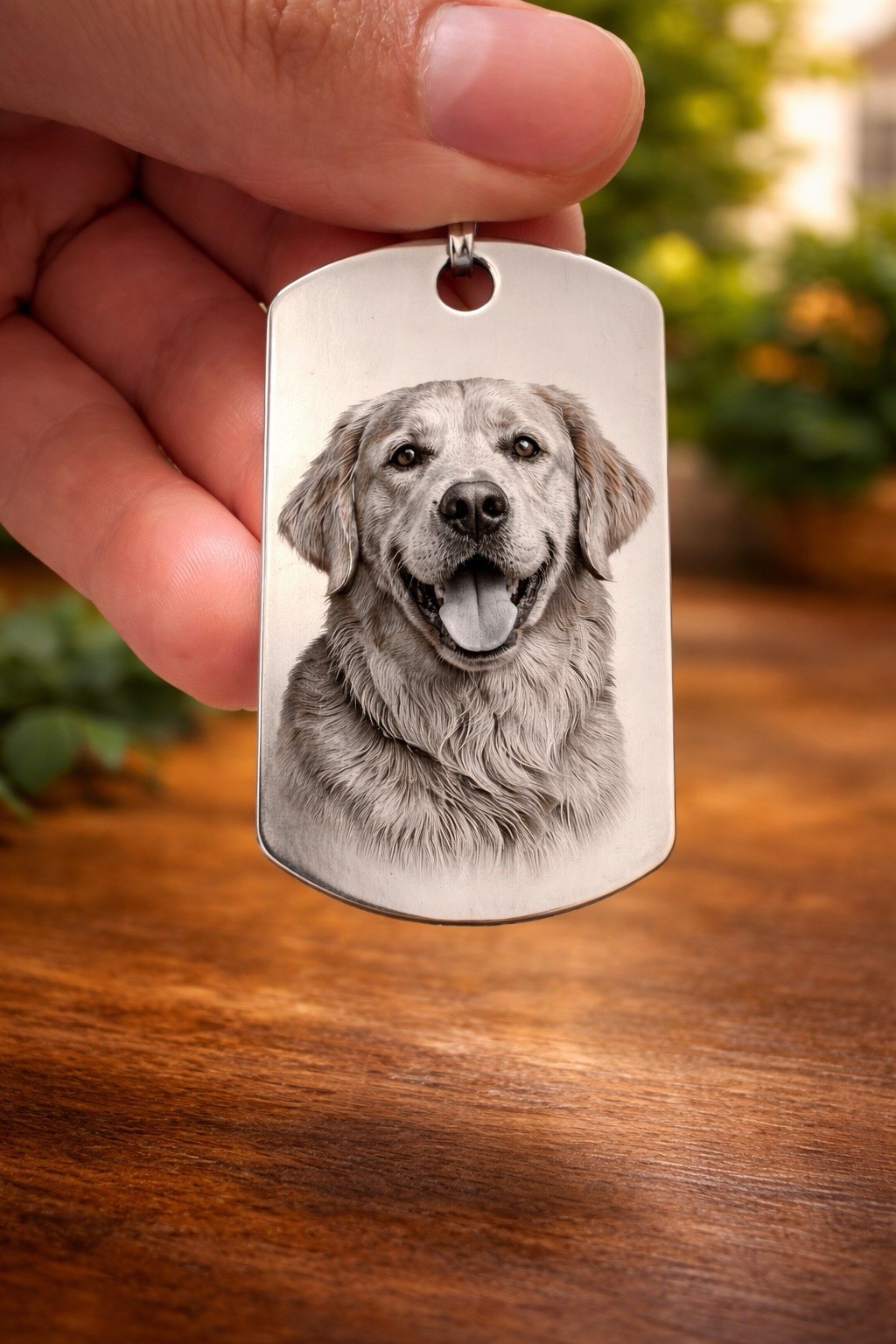 Custom Photo Engraved Dog Tag Necklace Birthday Gift Keepsake