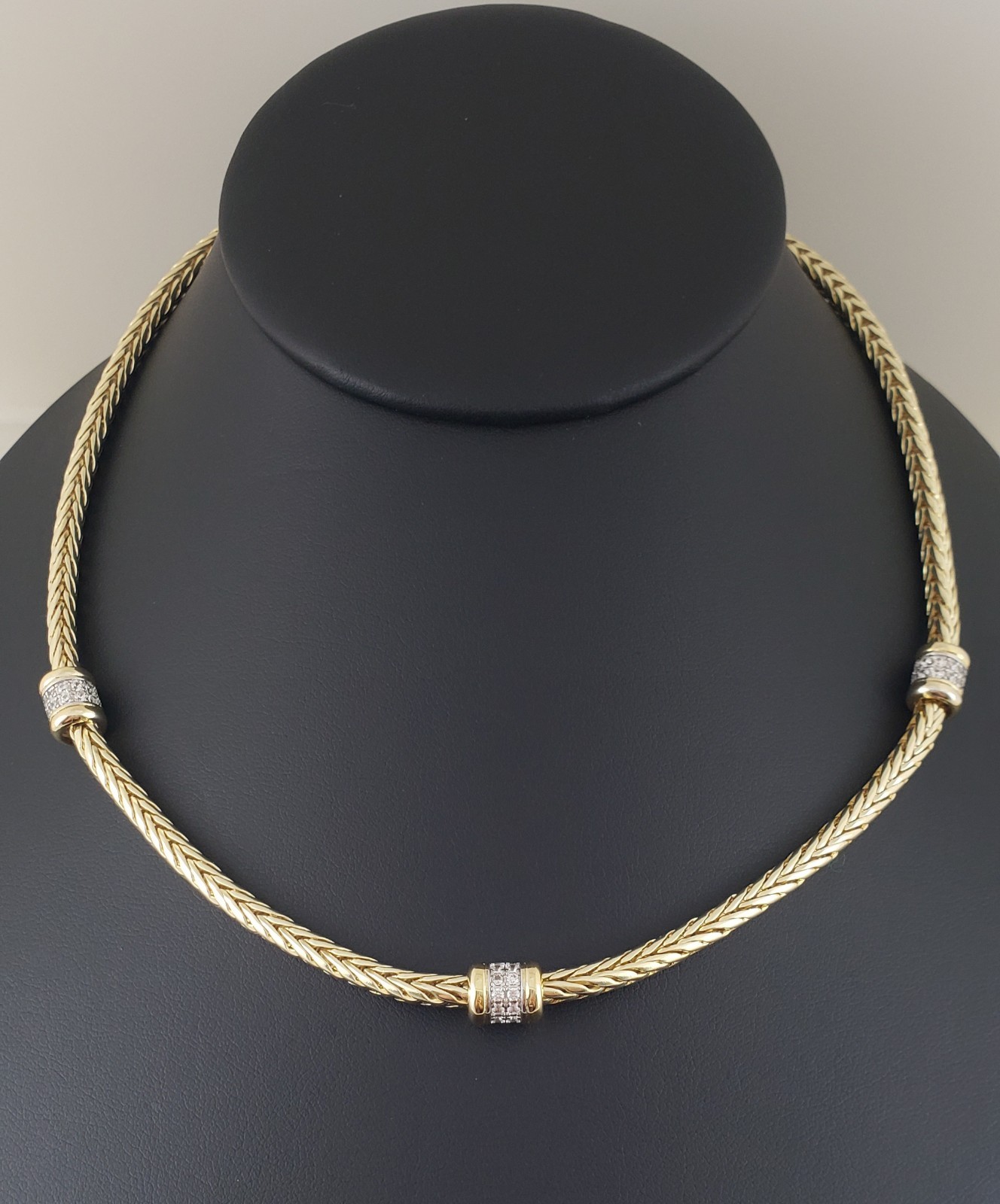 14K Gold Plated Cz Rope Choker Chain Necklace And Bracelet Set