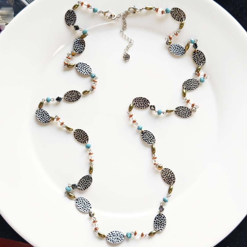 40″ New Premier Designs Flakes Single Strand Necklace Gift Vintage Women Jewelry
