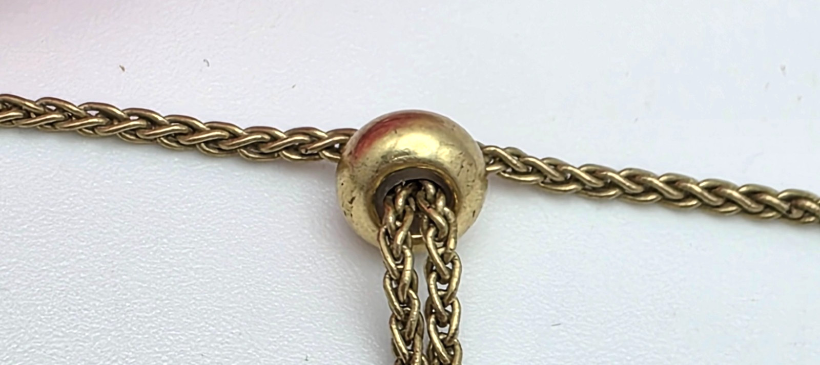 Lucky Brand Gold Tone Adjustable Lariat Necklace Fan Petal Pendant 32 in