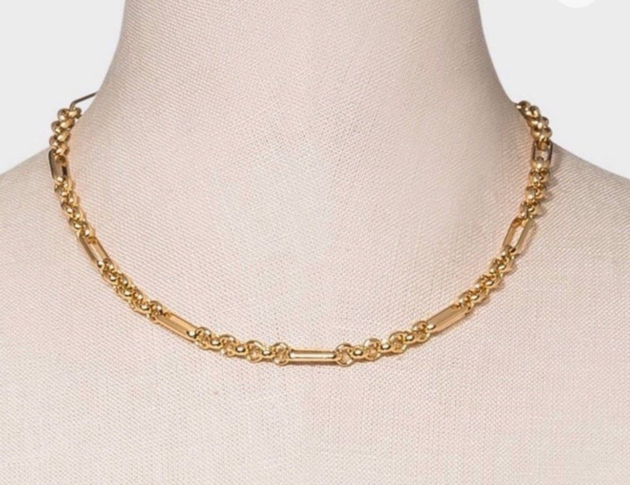 SUGARFIX by BaubleBar Mixed Link Chain Necklace Gold…..