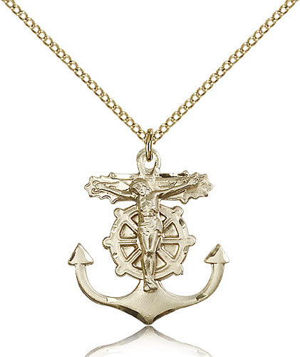 Gold Filled Crucifix Pendant For Women On 18 Chain – 30 Day Money Back Guara…