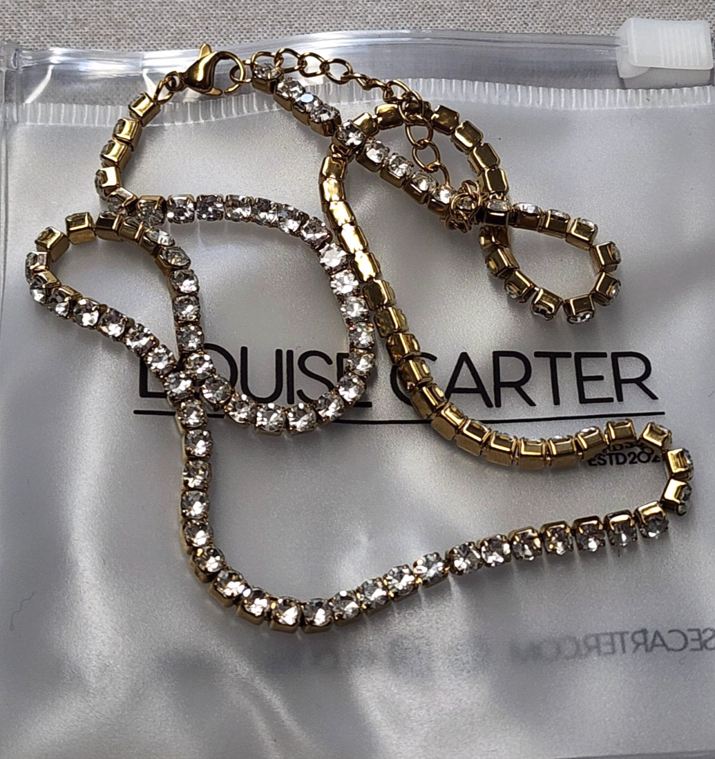 Louise Carter 18K Gold Plated Monaco Tennis Necklace 16.25″+2″