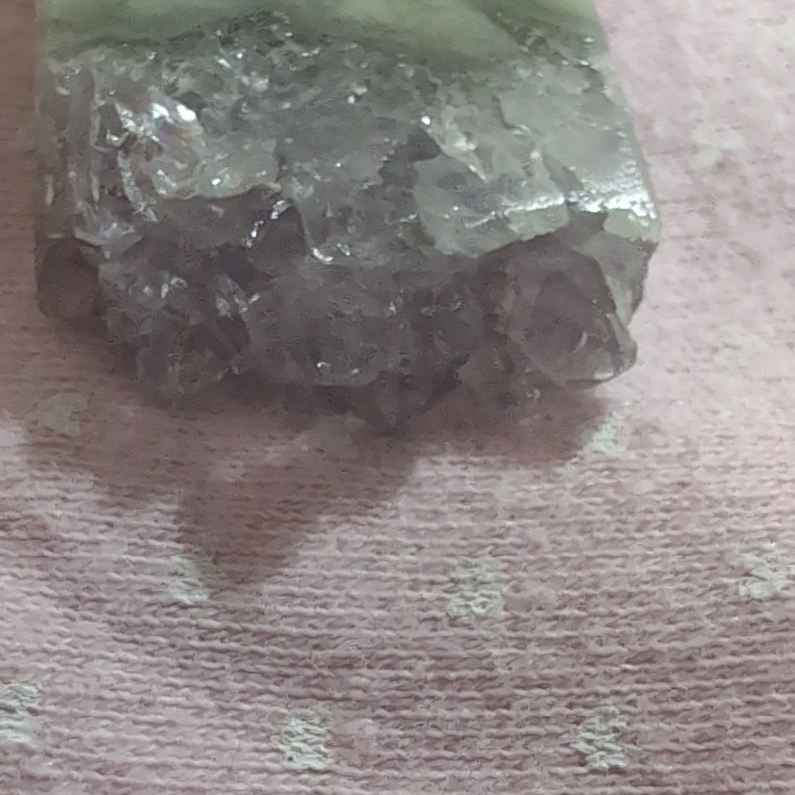 Silver Tone Quartz Druzy Pendant Green White Purple