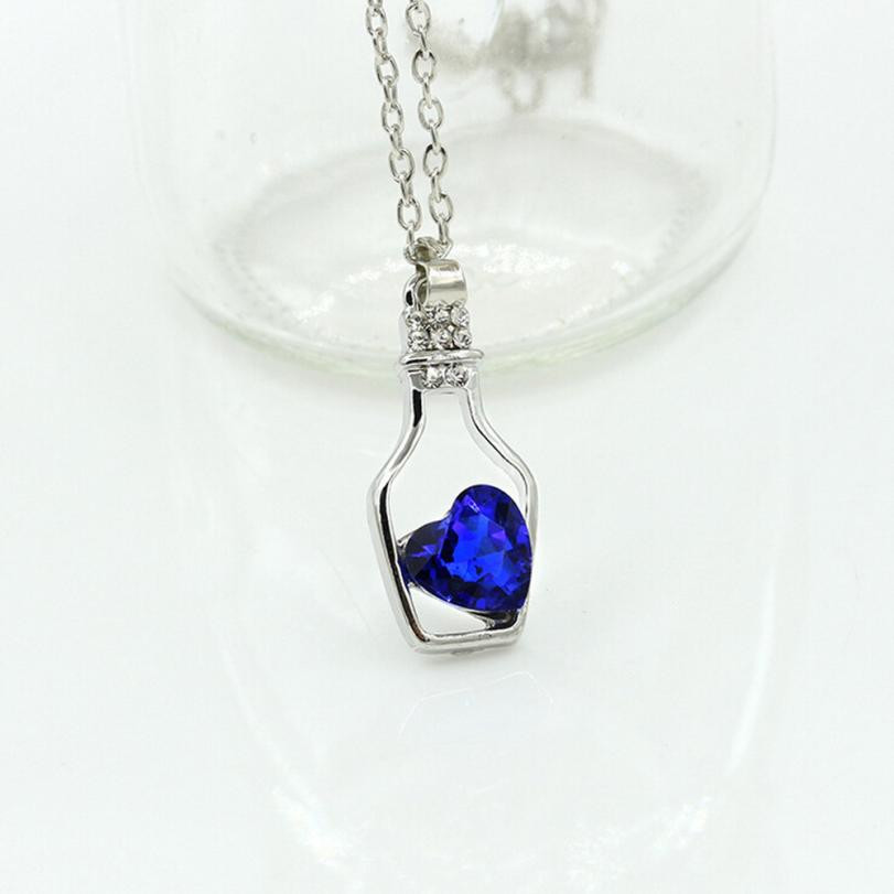 Love Bottle Silver Plated Girl Charm Necklace Gift Women Pendant Fashion Jewelry