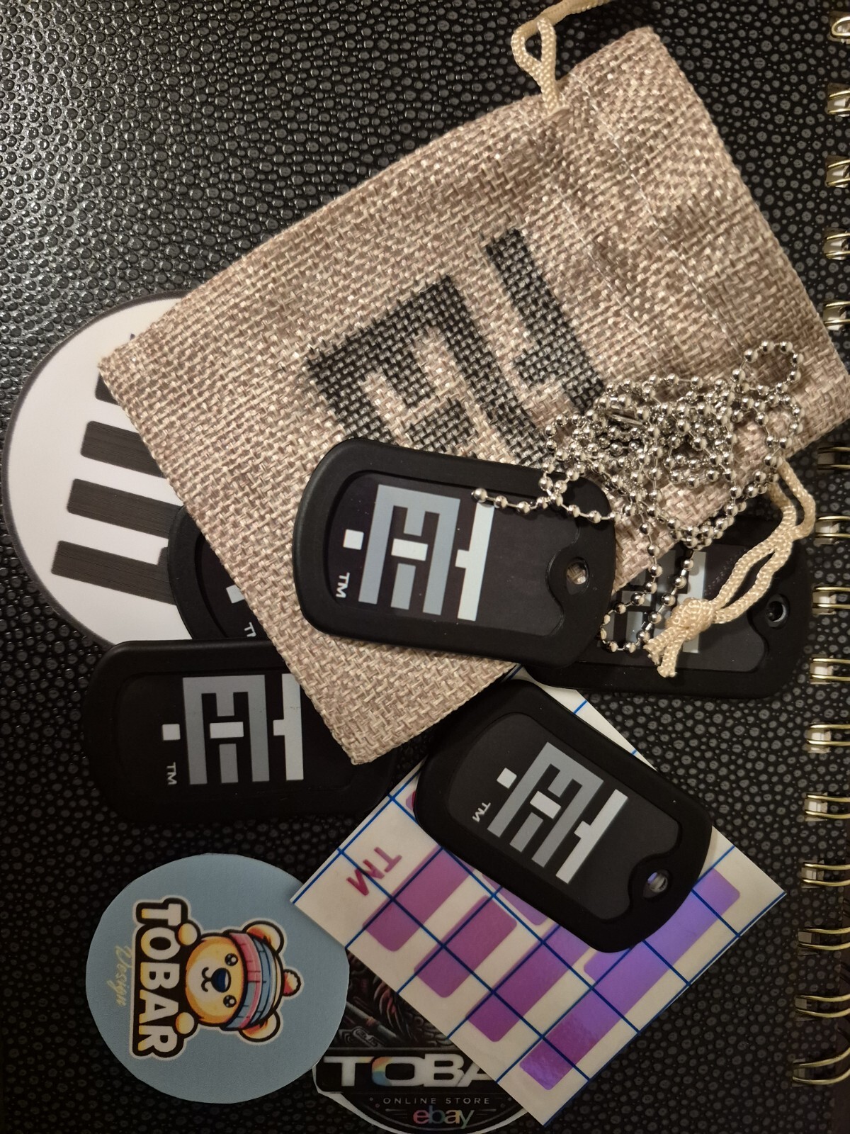CUSTOM Metal Black Tag ,bicolor, Temach Men Women