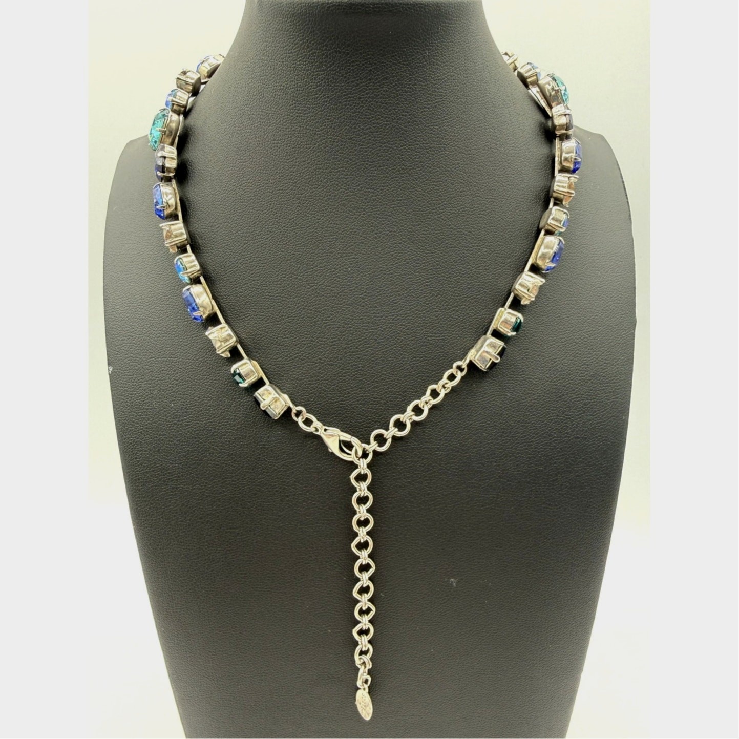 Sorrelli Ultramarine Classic Tee Tennis Necklace W/Swarovski Crystals