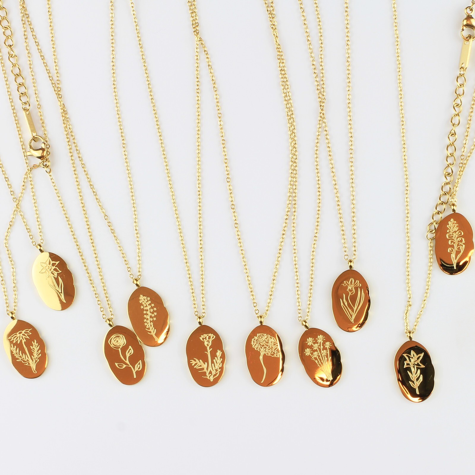 Birth Flower Necklace, Birth Month Flower Cards