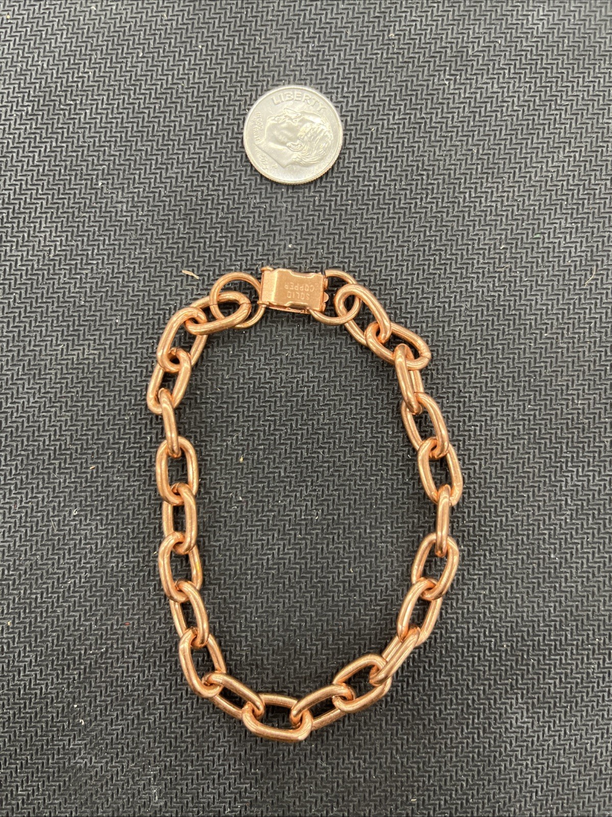 Pure Solid Copper Link Chain Women And Men Bracelet/anklet Vintage nos 8 Inch