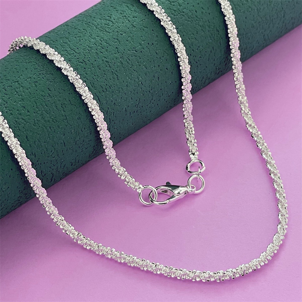 Mens Womens 925 Sterling Silver Diamond Cut Sparkle Rope Chain Necklace #N274