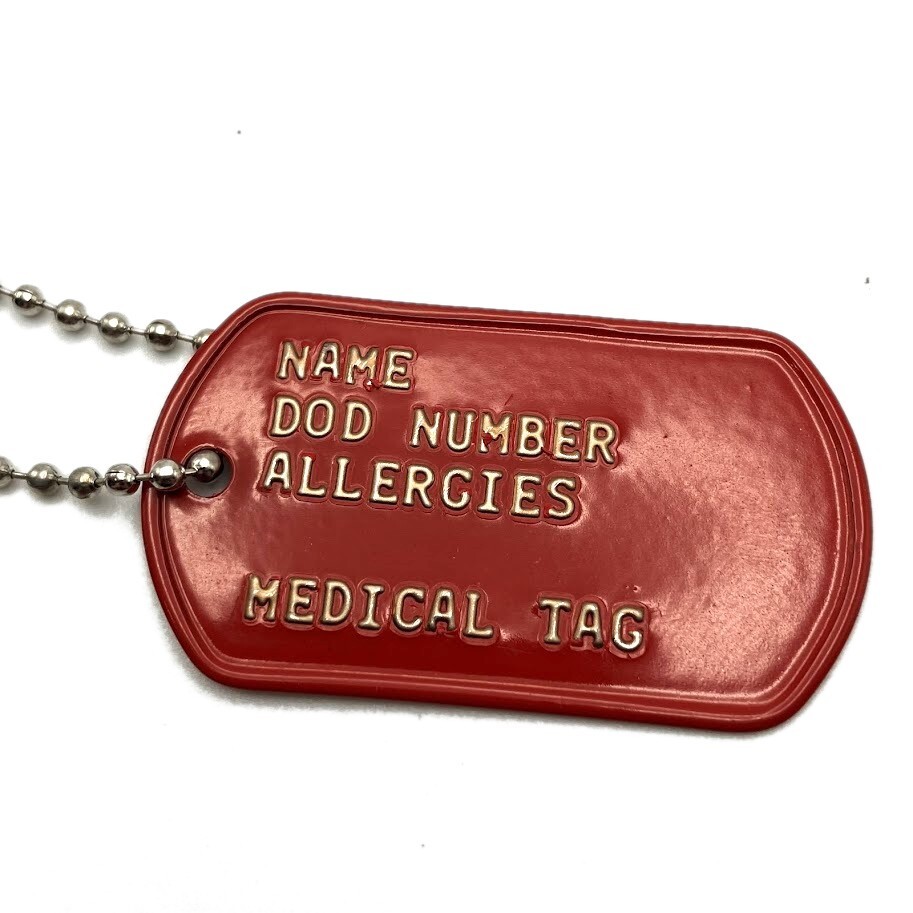 Military ID Dog Tags Stainless Steel Personalized Custom Embossed Army