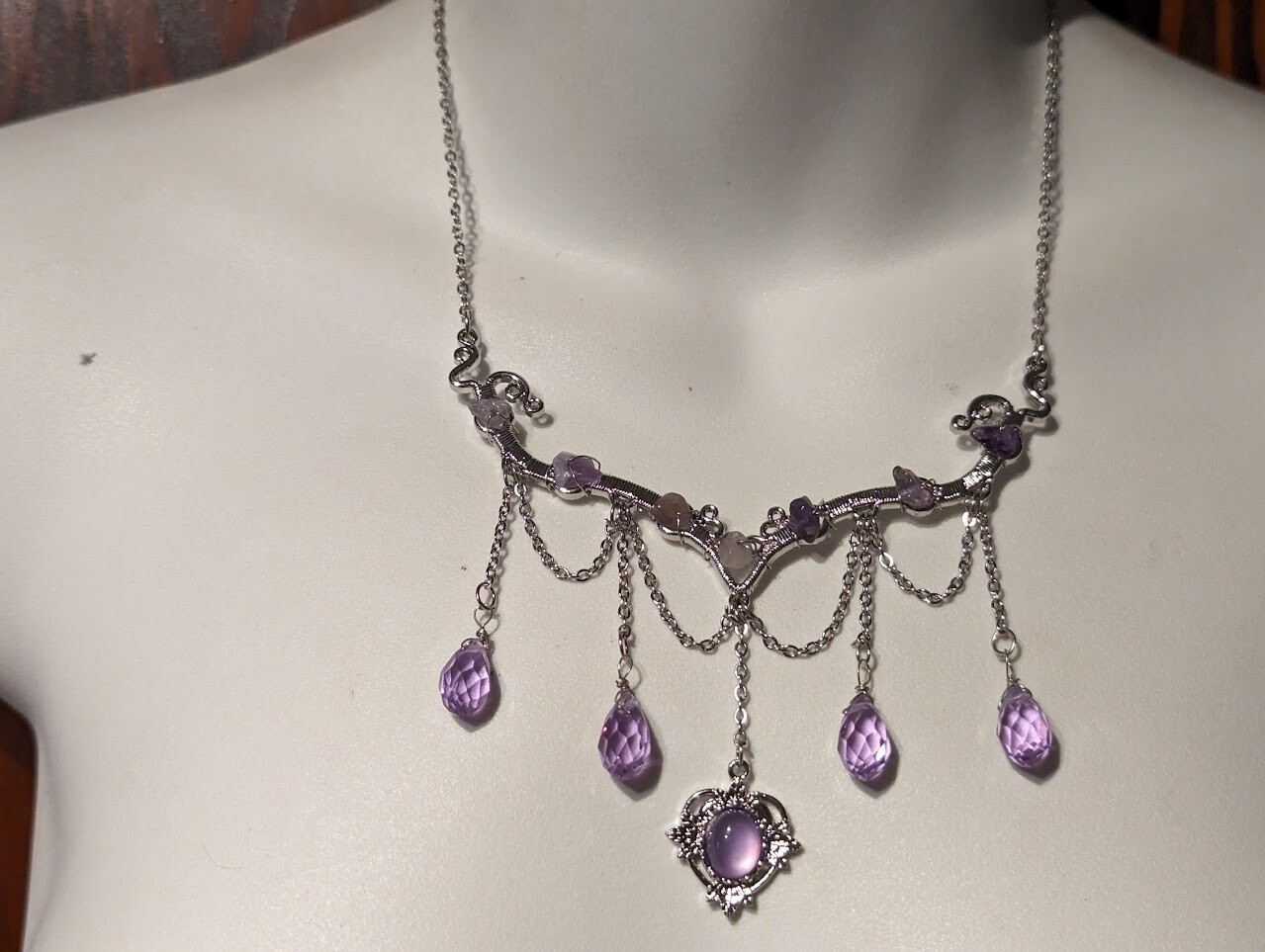 PURPLE & SILVERTONE FAIRYCORE CHOKER 90s y2K retro whimsigoth fairy necklace P6