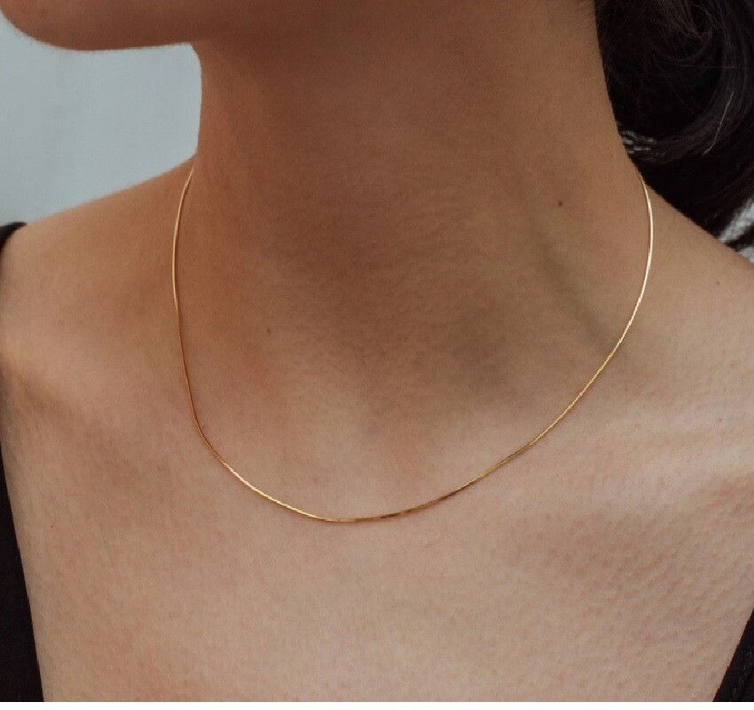 18K Yellow Gold Filled Classic 1.6mm Wide Snake Chain Necklace 16/18/20″~38 inch