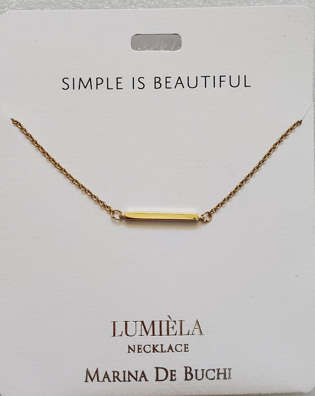Lumiela “Simple Is Beautiful” Personalized Necklace Nickel Free Gold Color NEW