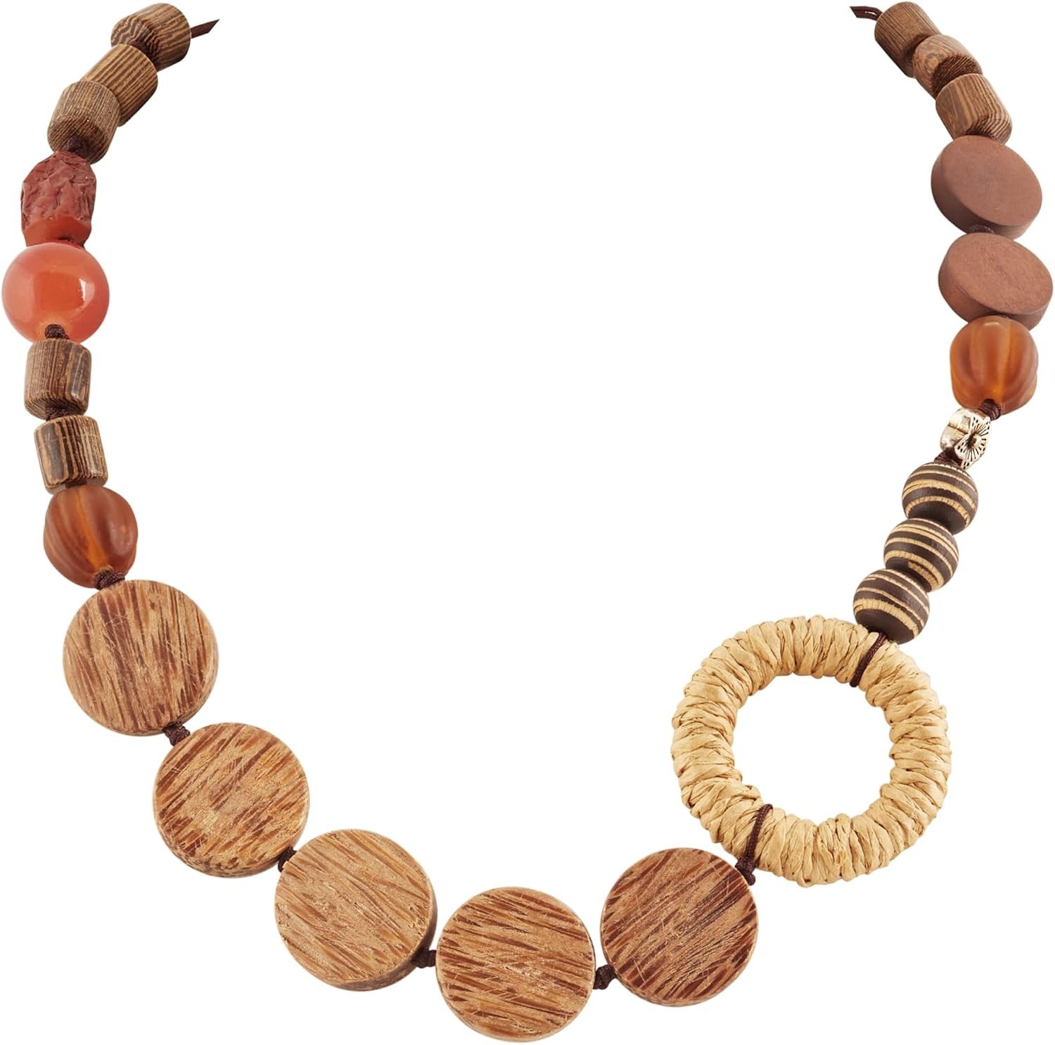 Nature-Inspired Vintage Necklace – Handcrafted Wooden Beads for Unique Style