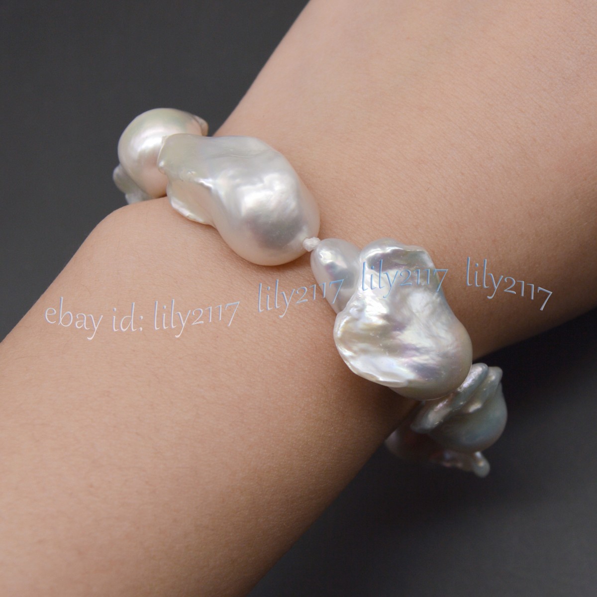 15-23MM Natural White South Sea Baroque Keshi Pearl Necklace Bracelet Earring