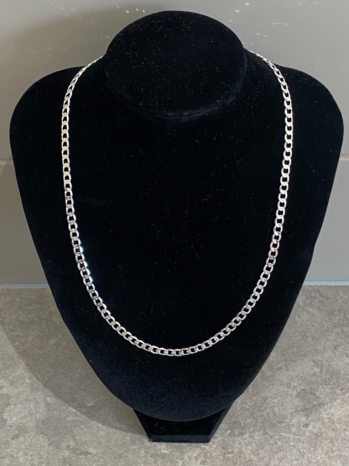 6mm Silver Plated Chain Necklace Polished Finish Luxury Look 22″