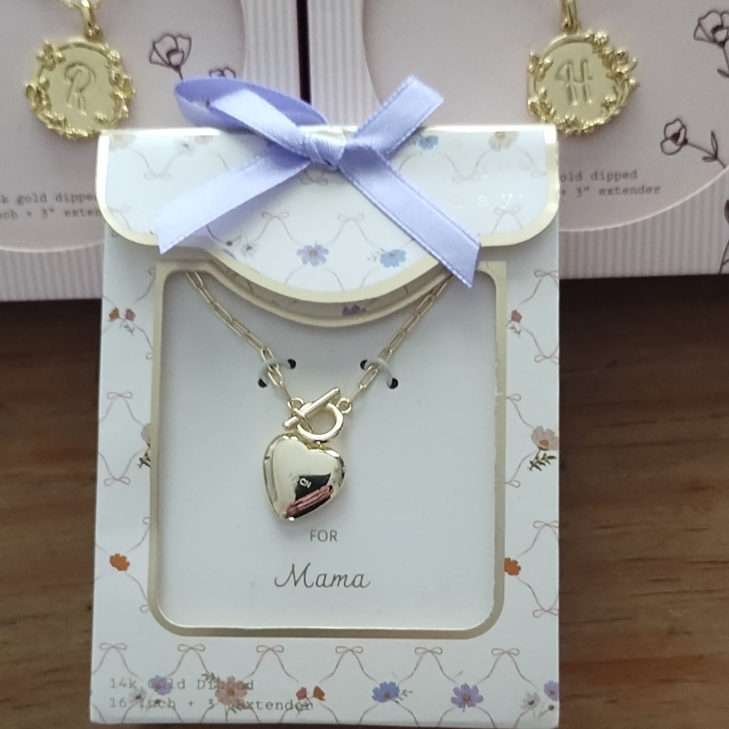 A New Day 14k Gold Dipped Initial Pendant & Heart Charm Necklaces(4) Total NEW!