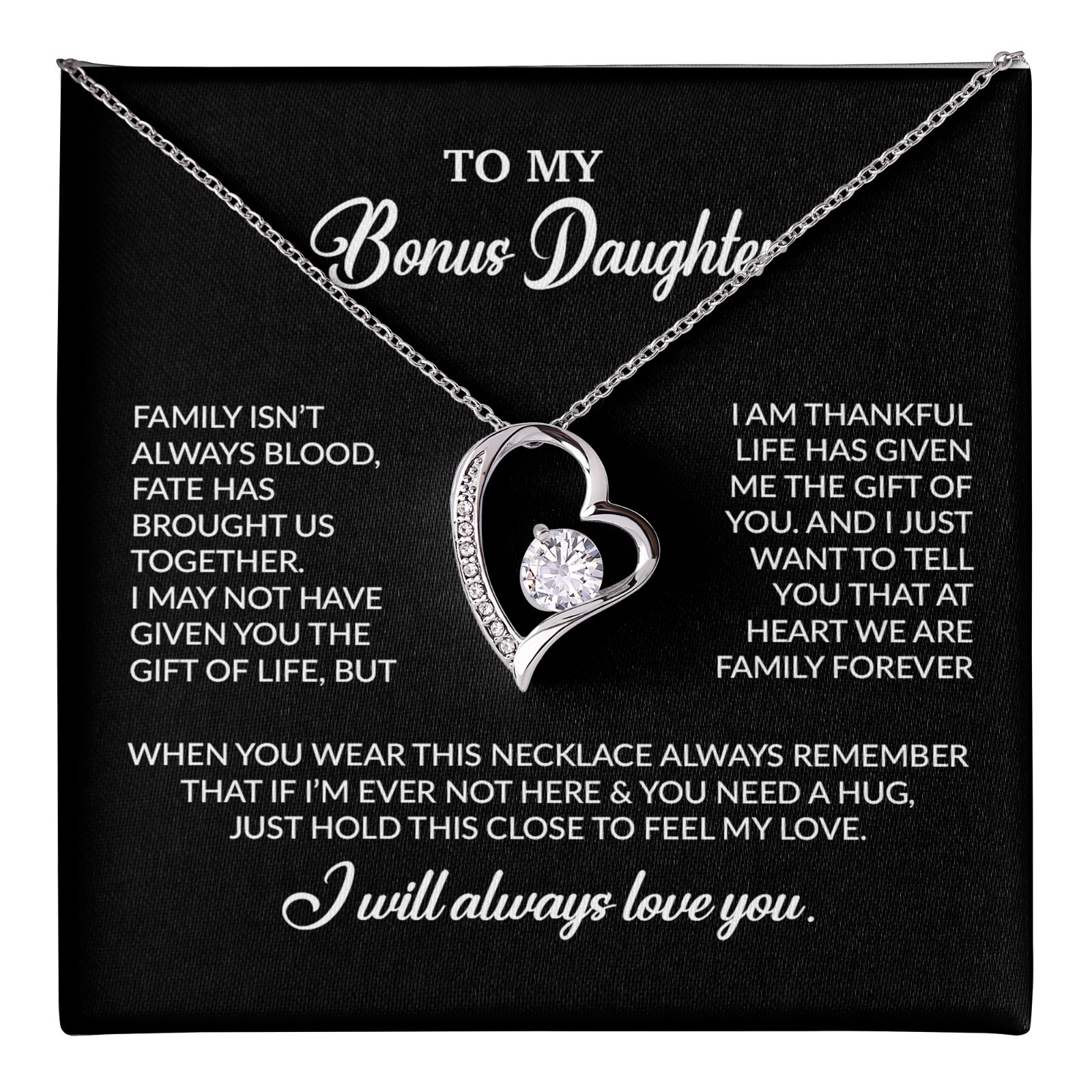 To My Bonus Daughter Necklace, Gift for Bonus Daughter, Step Daughter Birthday