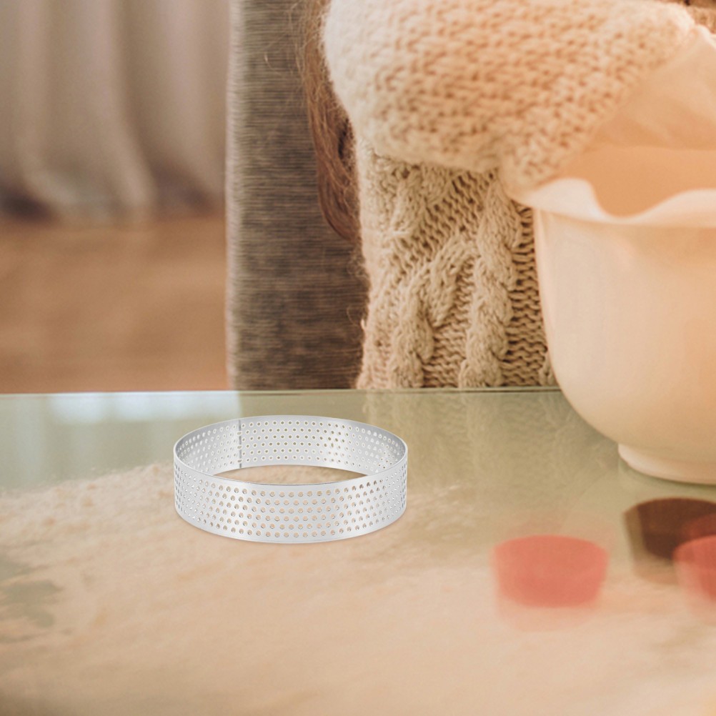 8Pcs Reusable Stainless Steel Cake Rings for Baking Round Pastry Mold Silver