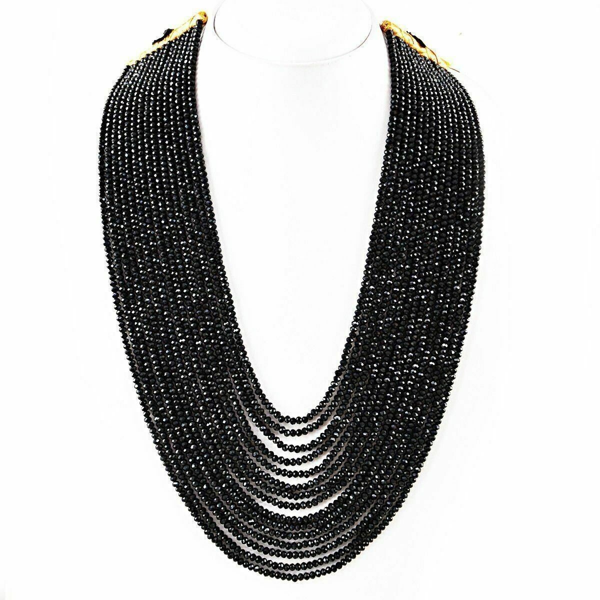 Black Spinel Rondelle Faceted 3mm Gemstone Beads 18″-22″ 10 Strands 1 Necklace