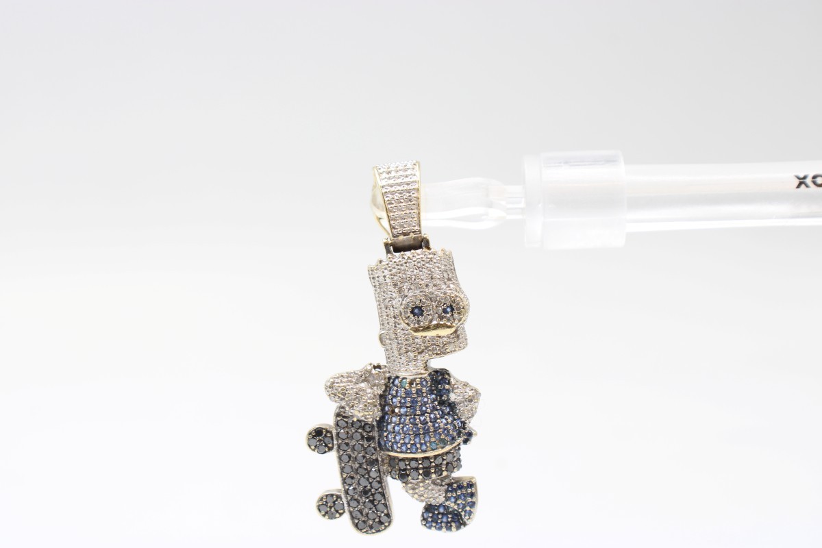 Bart Simpson Diamond .065 Carat T.W. 10K Yellow Gold Pendant 6.7g