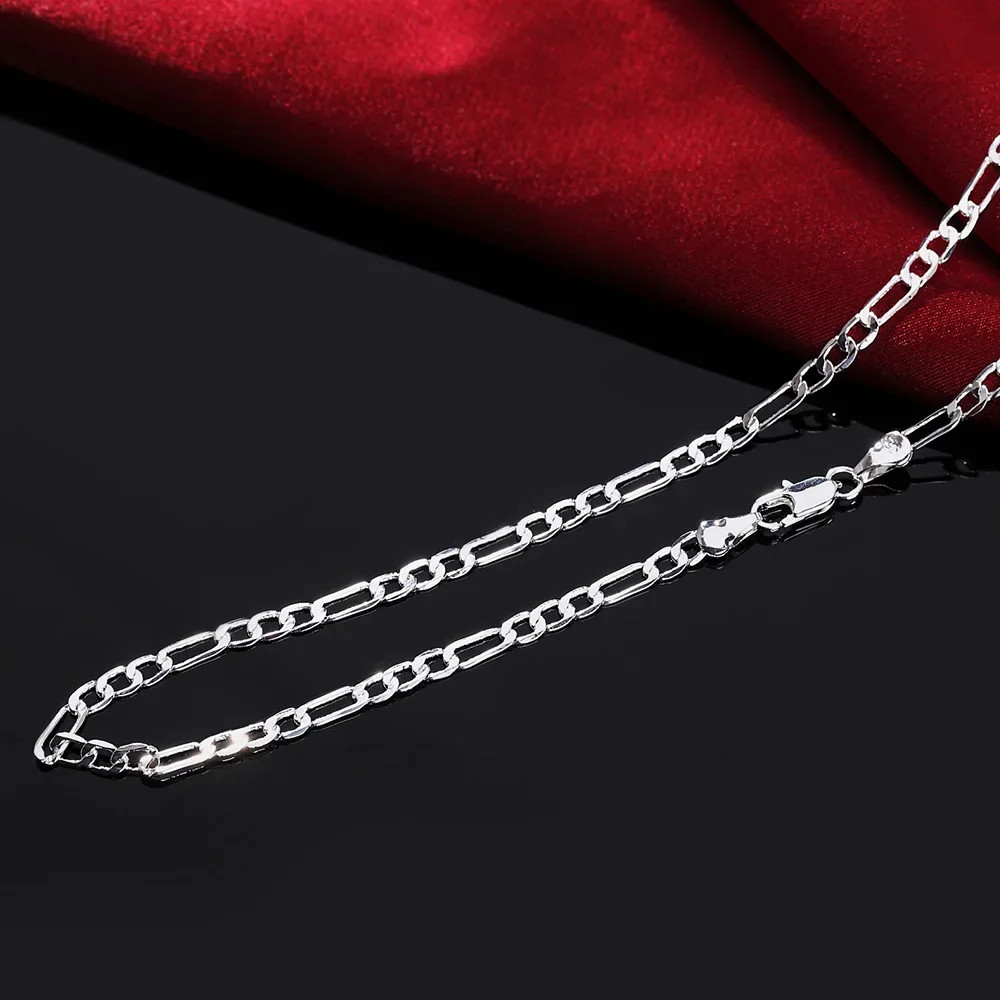 40-75cm 925 sterling Silver 16-30 Inches fine 4MM chain Necklaces for women