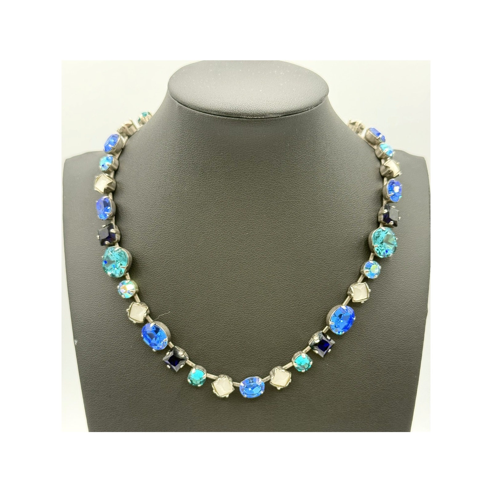 Sorrelli Ultramarine Classic Tee Tennis Necklace W/Swarovski Crystals