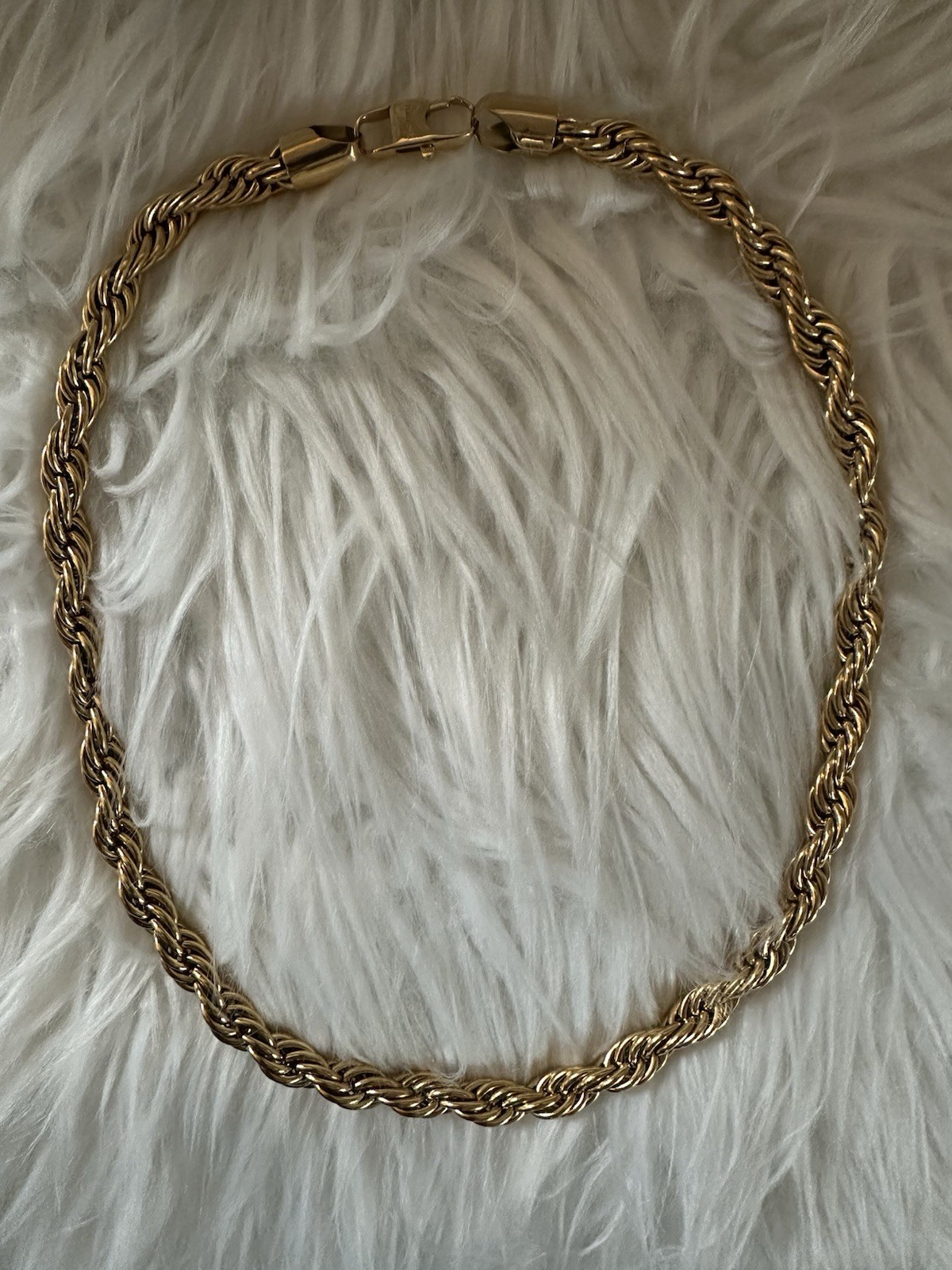 Engraved Italy Gold F Filled Rope Chain Thick 8mm Length24” Men Women Necklace