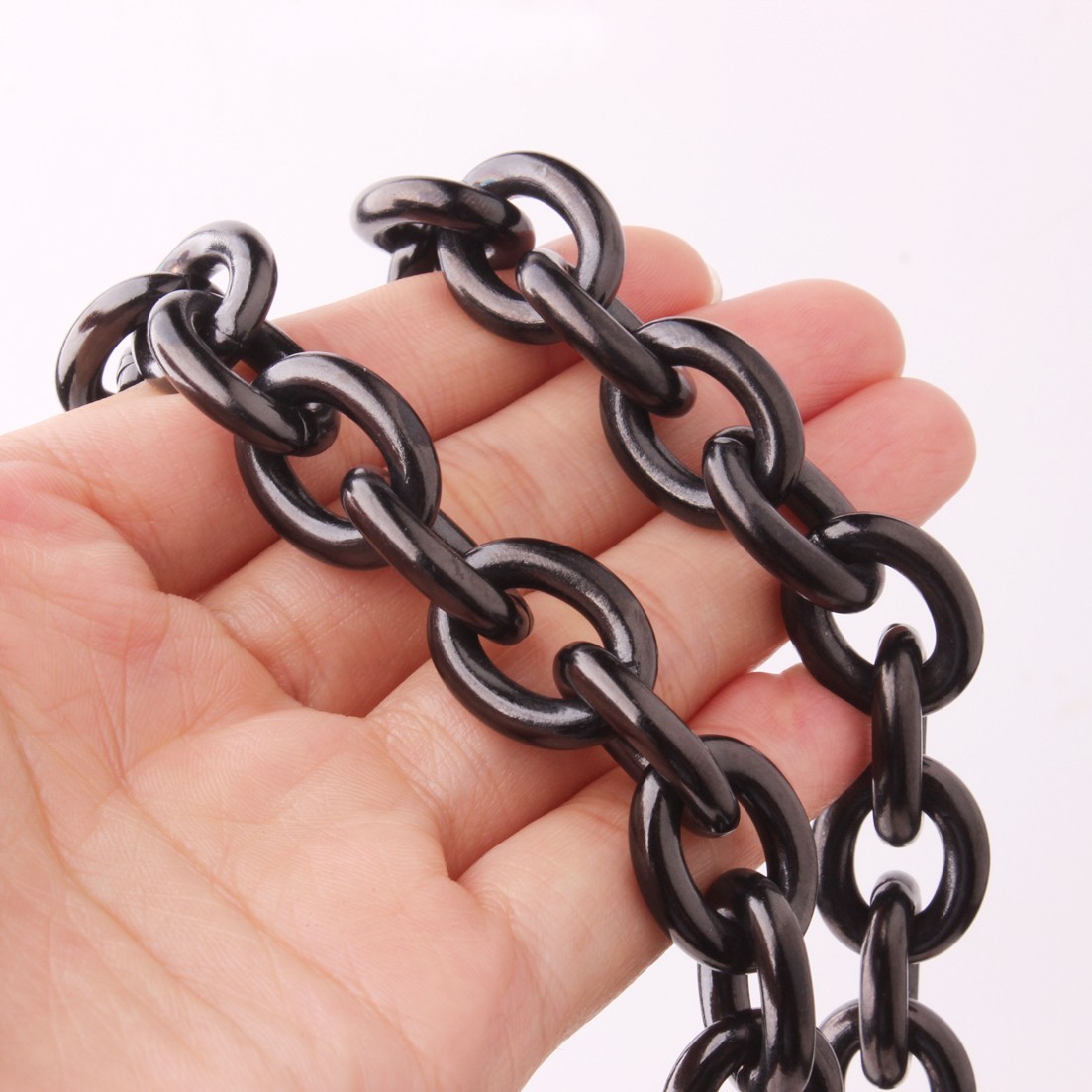 11/13/15mm Silver/Gold/Black Stainless Steel Rolo Oval Link Chain Necklace Gift