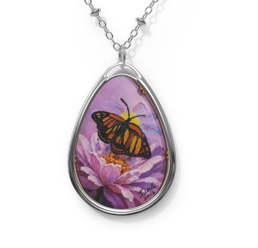 She Learned to Fly Through Silence™ Original Wearable Art Pendant By JJ Mammoth