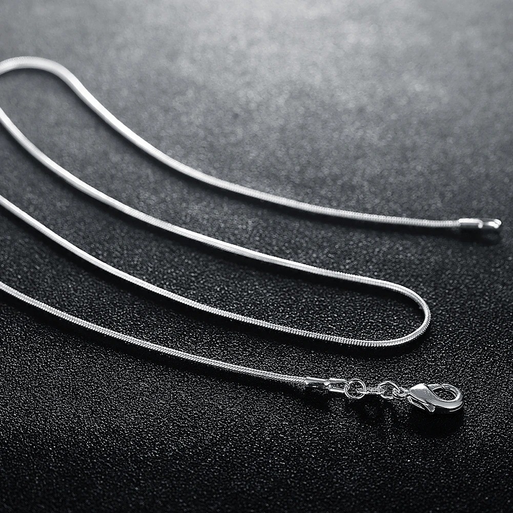 10PCS wholesale 925 sterling solid silver 1MM 16-30inch snake chain necklace