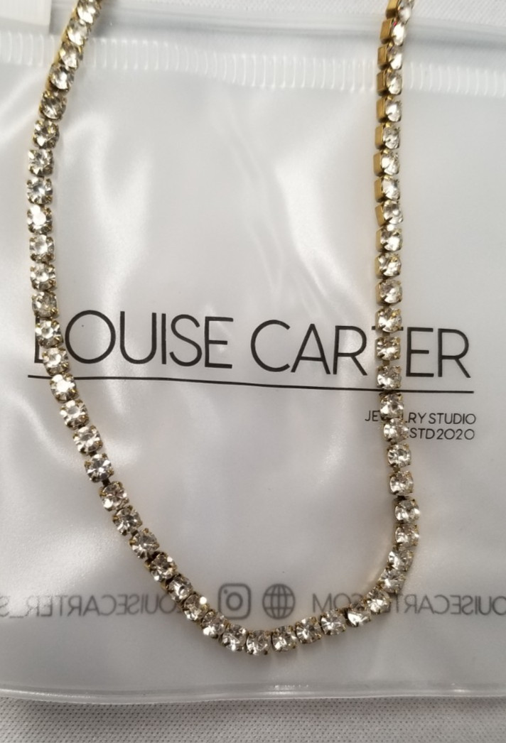 Louise Carter 18K Gold Plated Monaco Tennis Necklace 16″ + 2″