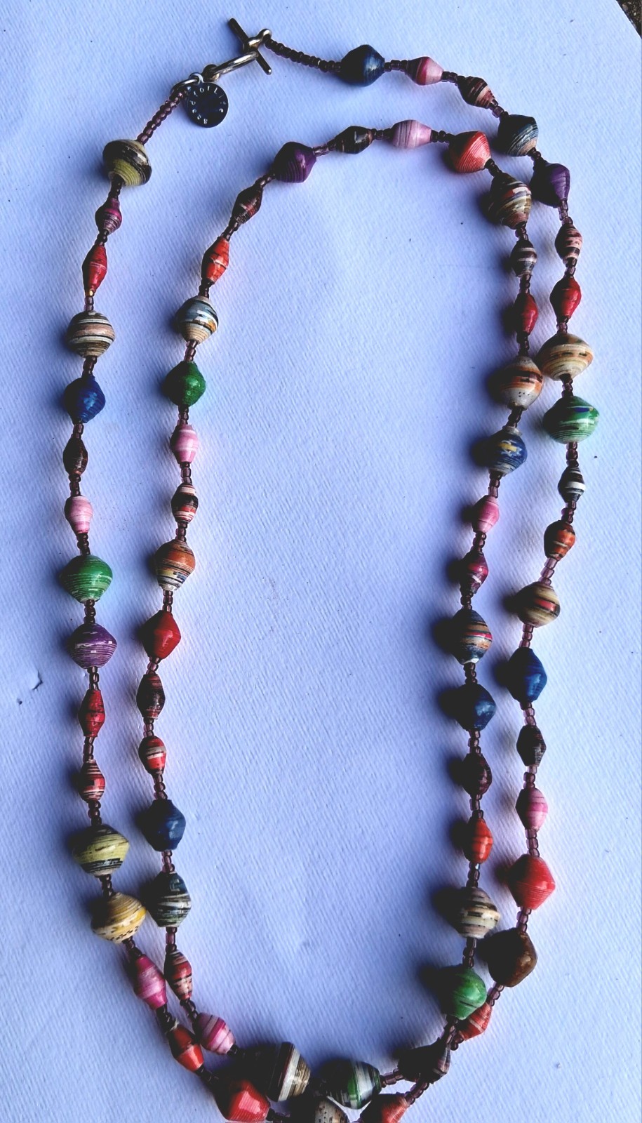 authentic Signed bead for life paper bead bohemian necklace 40 inch strand