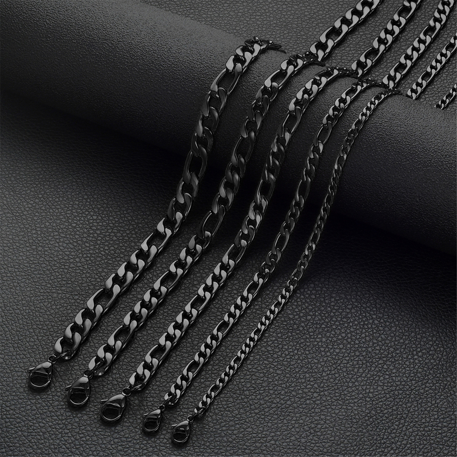 Stainless Steel Black Cuban Curb Chain 16″-24″ Men Choker Necklace 4/5/6.5/7.5mm