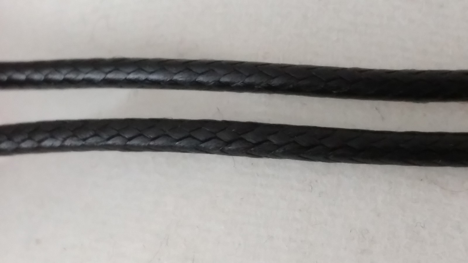 Black Leather Twisted Hand Braided Rope Chain Cord String Necklace Silver 18″